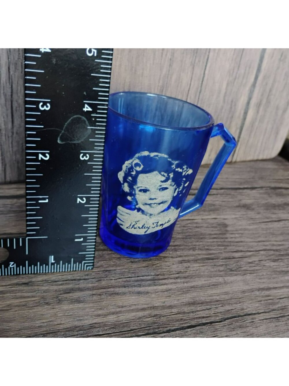 Shirley Temple Cup Cobalt Blue Depression Glass Wheaties Cereal Hazel Atlas Mug - Picture 3 of 8